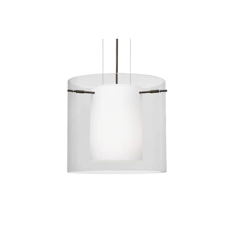 Besa Lighting Pahu 12 Cable Pendant, Clear/Opal, Bronze Finish, 1x100W Incandescent 1KG-C18407-BR